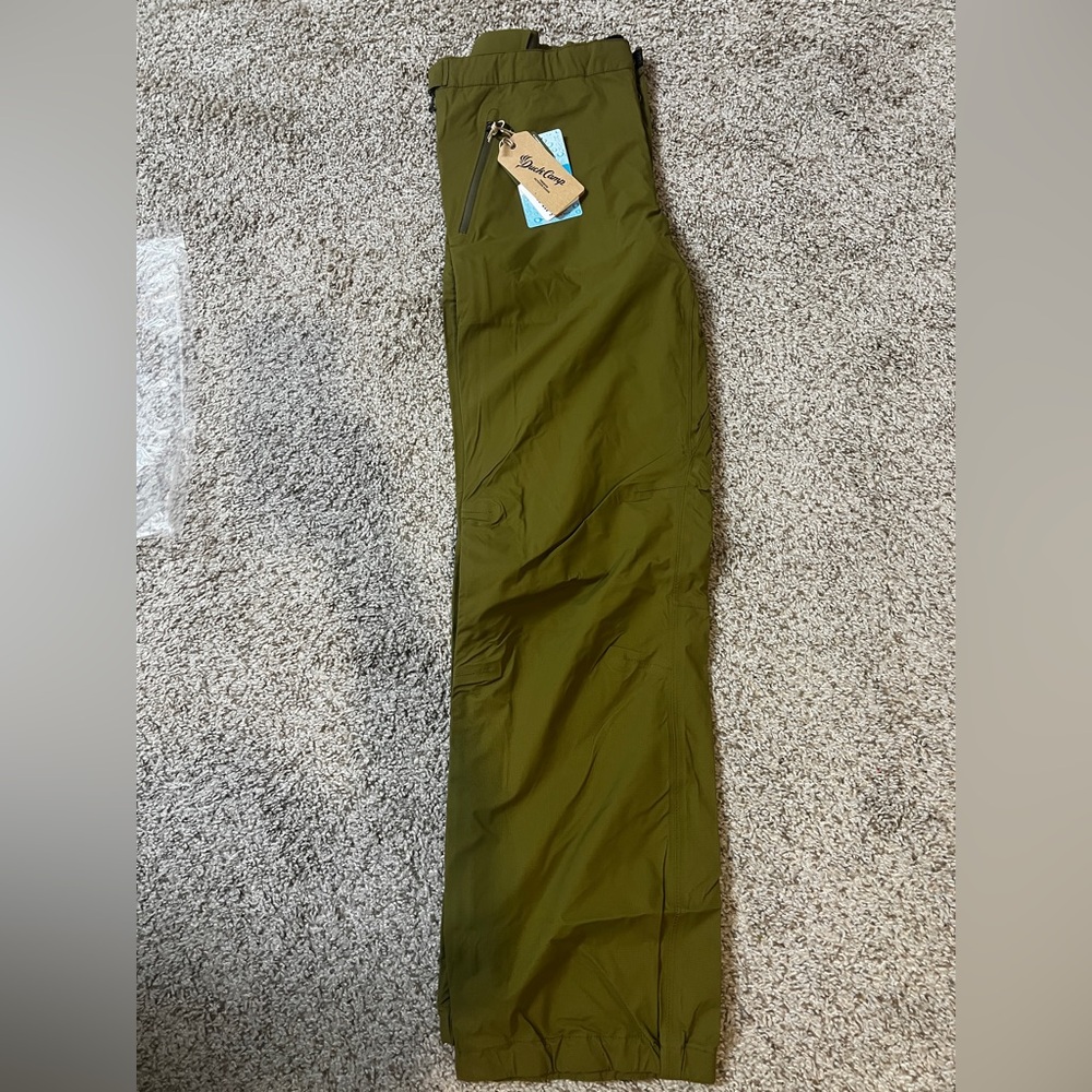 NEW DUCK CAMP. NEW RAIN PANTS. MALLARD GREEN. 3L SQUALL RAIN PANTS ONLY.